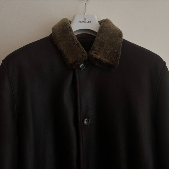 VTG Harry Rosen Brown Lambskin Button-up Shearling Jacket/Coat- 40/Medium -Large - Picture 2 of 16